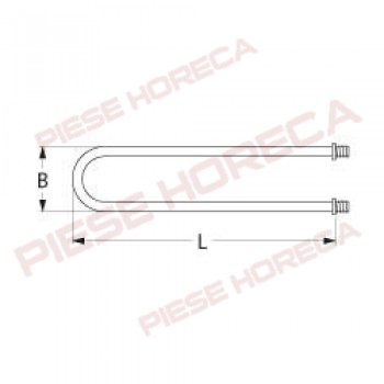 Rezistenta imersibila, putere 1000W, alimentare 230V, lungime (masurata conform schitei) -385mm, filet de M14x1,5, suruburi conectare electrica de M4 